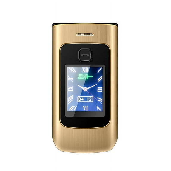 B Dual Screen Flip Phone With 2.6In Inner Display, 2.0In Outer Screen, 4800Mah Battery, Dual Sim, Fm Radio, Camera, Flashlight - Unlocked Senior Cell Phone (Gsm 850/900/1800/1900Mhz)