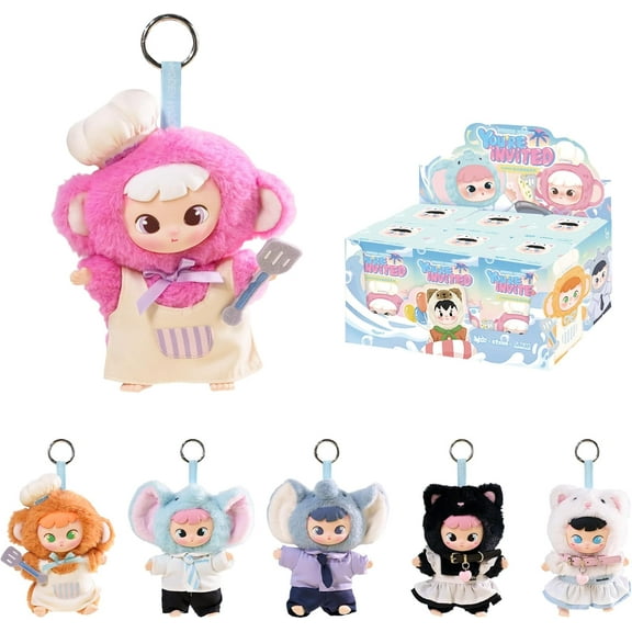 B.Duck X CIMMY YOU'RE INVITED Series - Plush Keychain Blind Box (Whole Set), Collectible Toys, Home Decor, Cute Doll Face Bag Charm, Birthday Gifts Halloween Decorations