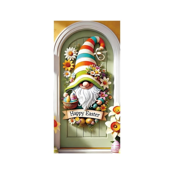 B Easter Holiday Door Cover Decorative Door Accent For Home Indoor Outdoor Doorway Wall And Festive Scene Decoration 35.43X70.87 Inches