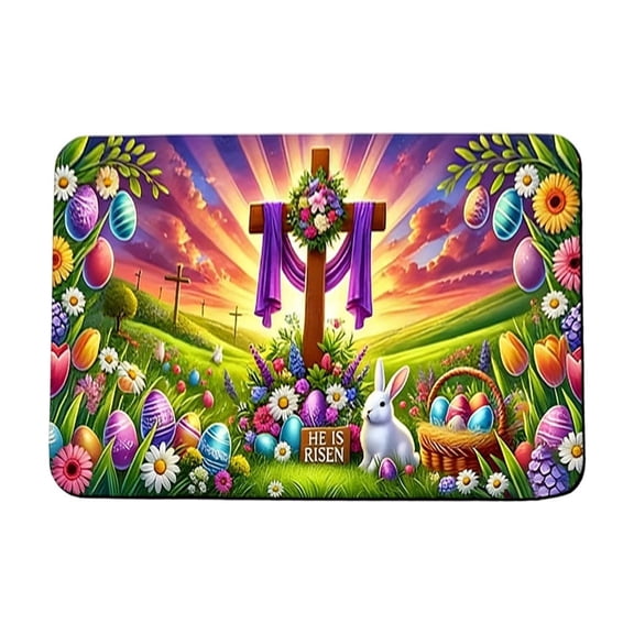 B Easter Themed Door Mat 40X60Cm Non Slip Absorbent Floor Rug For Entryway Kitchen Bathroom Washable Polyester Indoor Outdoor