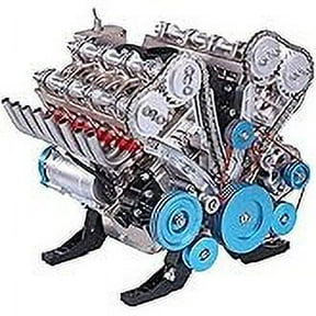 B Eight Cylinder Full Metal V8 Engine Model Kit With Functional Components For Display And Learning About Automotive Mechanics And Engineering Principles