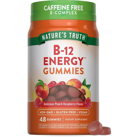 B-Energized Vitamin B Complex Gummies | 48 Count | with B-Vitamins, L-Carnitine & Ashwagandha | by Nature's Truth