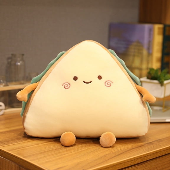 B Extra Large Sliced Bread Plush Pillow Soft Kawaii Cartoon Food Stuffed Toy