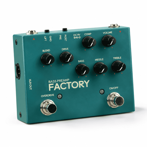 B Factory Analog Preamp Overdrive Bass Guitar Effects Pedal with 3-Band EQ