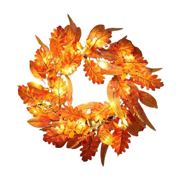 B Fall Wreath Maple Leaf For Front Door Halloween Thanksgiving Decor
