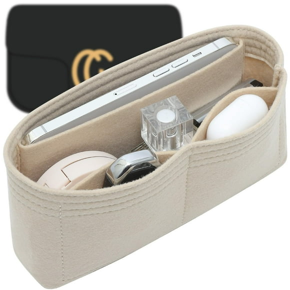 B Felt Mini Purse Organizer Insert for GG Marmont Mini Matelasse Shoulder Bag and More, Mini Organizer Handbag Tote Liner Pouch for Women Inner Bladder Bag Storage Bag(Mini, Black)