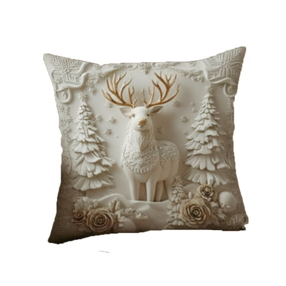 Christmas Throw Pillow Covers, Xmas Pillowcase Cushion Covers for Couch Home Decor 18X18 Inch - Inserts Not Included