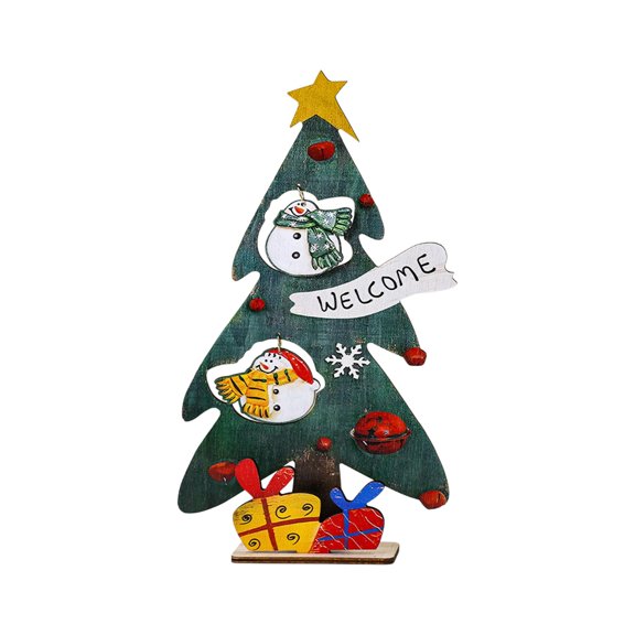 B Festive Desktop Christmas Tree With Wooden Build For Decorations And Holiday Ambiance In Living Rooms