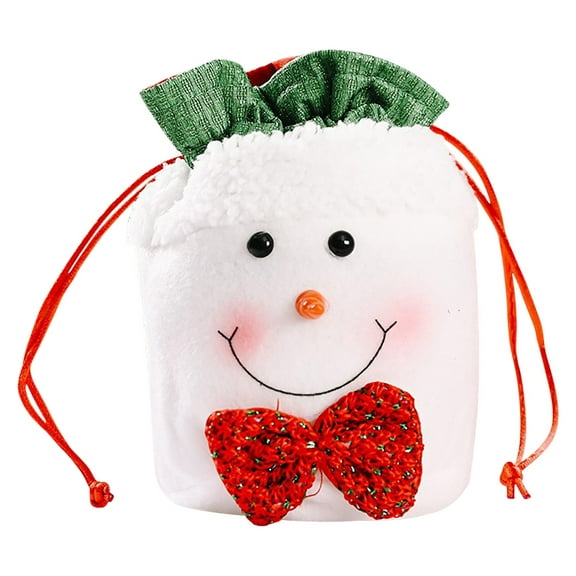 B Festive Gift Bag With Snowman Design For Candy Storage And Gifts 13X10Cm Cloth