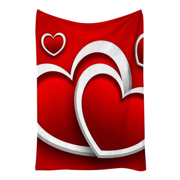 B Flannel Valentine'S Day Throw Blanket 70X100Cm Soft Cozy Couch Afghan For Couples Gift Romantic Home Decor Warm Lightweight