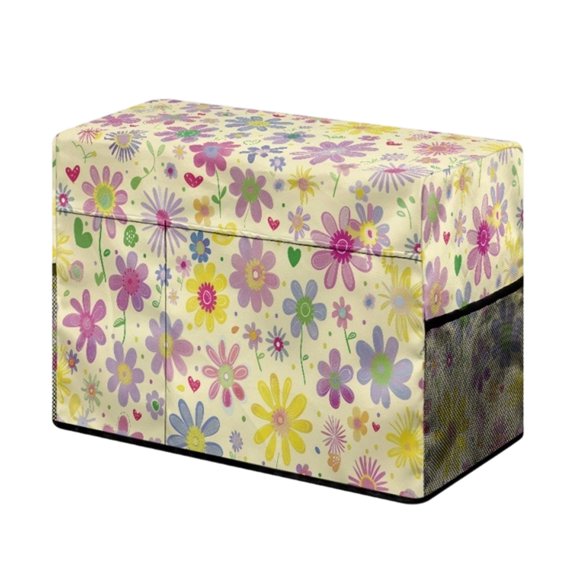 B Floral Pattern Sewing Machine Protective Dust Cover Made From Durable Canvas Material For Storage And Equipment Care