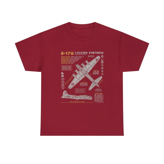 B-Flying Fortress WWB-17G Bomber Vintage Aviation T-Shirt