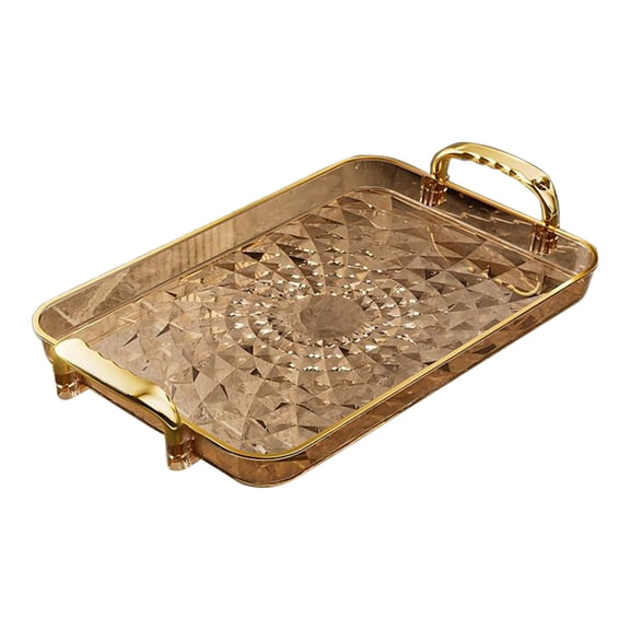 B Food-Grade Plastic Serving Tray With Raised Edges And Handles For Teacups Snacks And Fruits Ideal For Home Parties Picnics And Daily Use