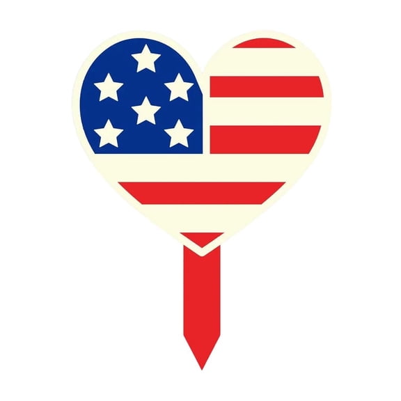 B Fourth Of July Patriotic Lawn Ornament With Wooden Stake (Design B) #h89EE
