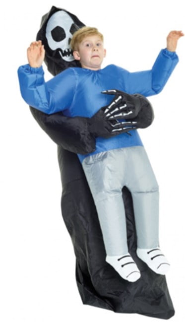 Grim Reaper Pick Me Up Inflatable Halloween Costume for Children, One Size Fit Most, by Morph Costumes