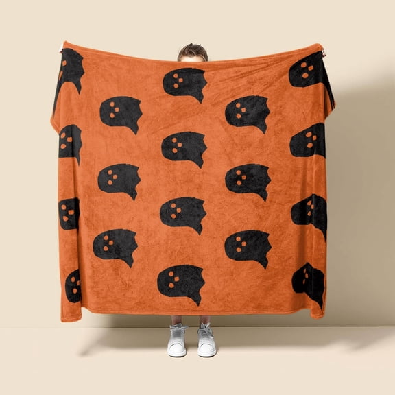B Ghost Themed Blanket With Polyester And Spandex For Warmth And Decor