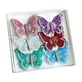 thumbnail image 1 of B Glitter Butterfly Christmas Tree Clip On Ornaments Set Of 6 For Diy Holiday Home Wedding Party Decoration Style B, 1 of 8