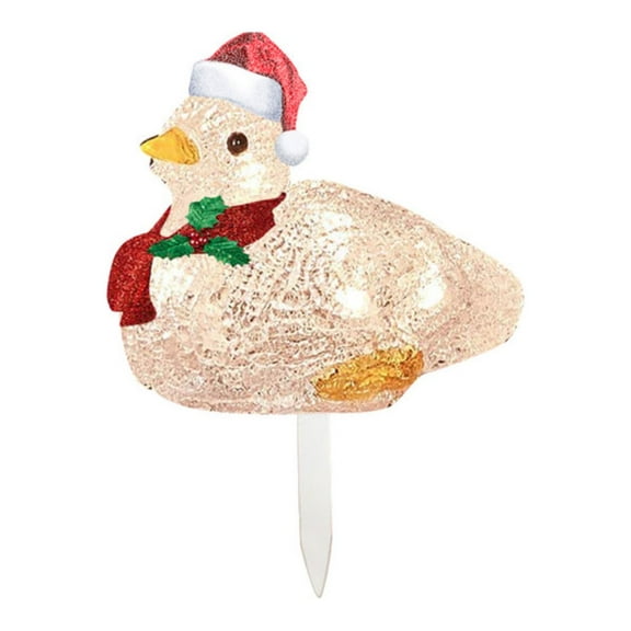 B Glowing Christmas Decoration With Scarf Garden Art Atmosphere Plastic Material 25X10Cm Size Ground Plug Lamp