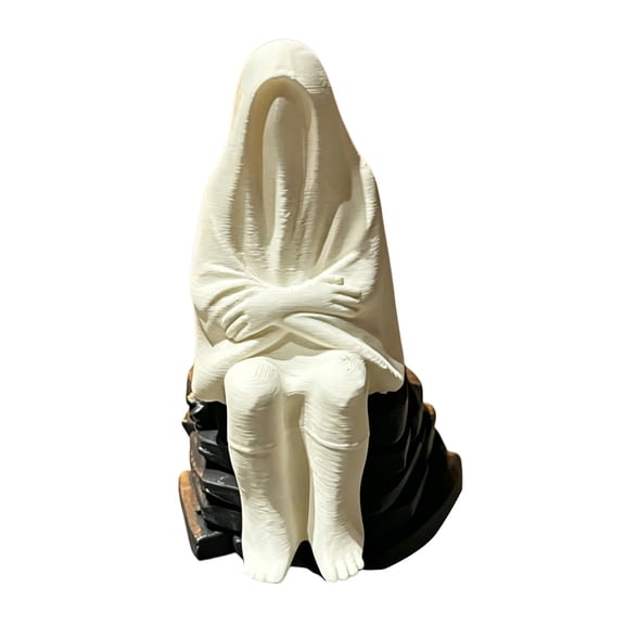 B Gothic Faceless Ghost Figurine Dark For Halloween Desktop Decor, Plastic
