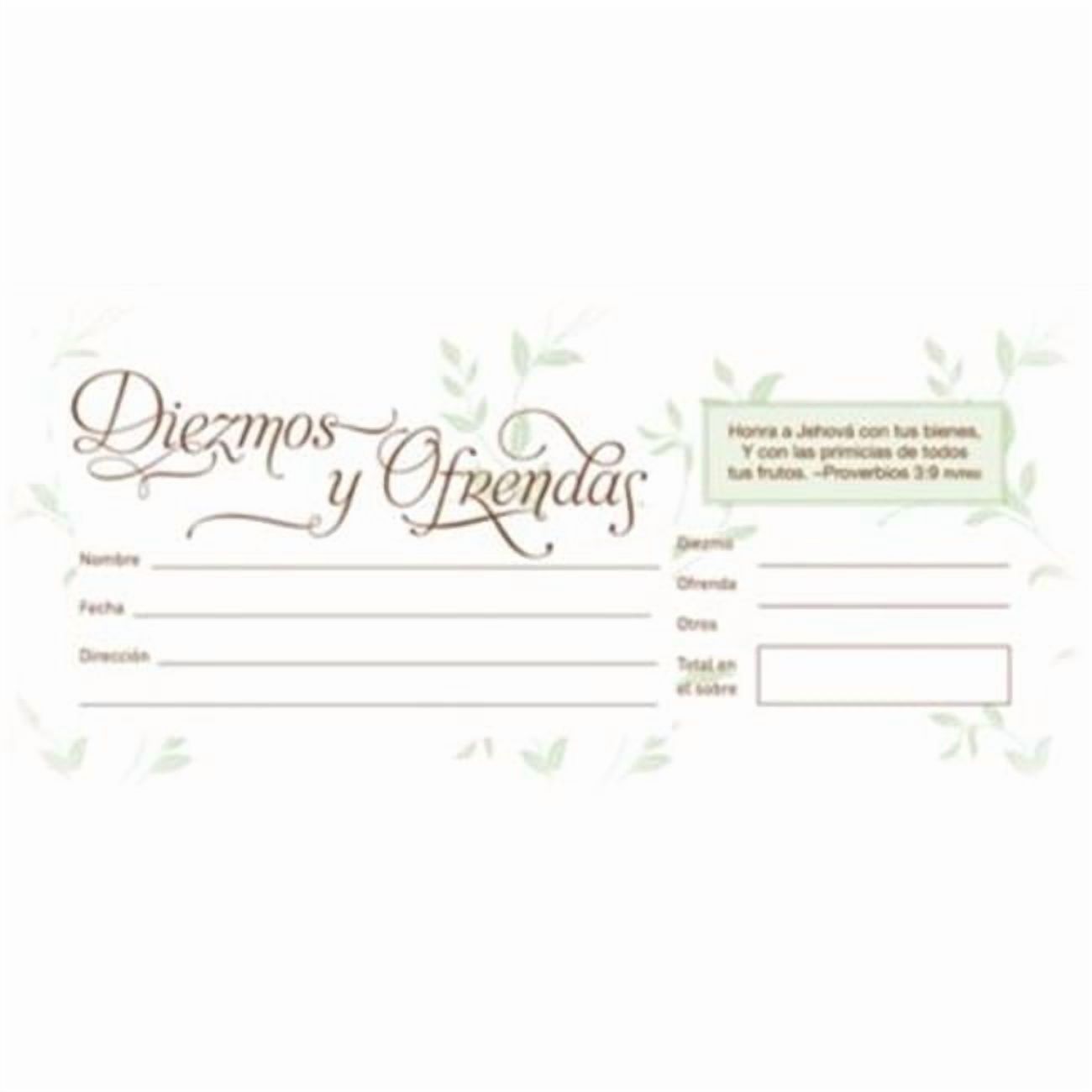 B & H Publishing 075330 Span Offering Envelope - Tithe & offering, Pack of 100