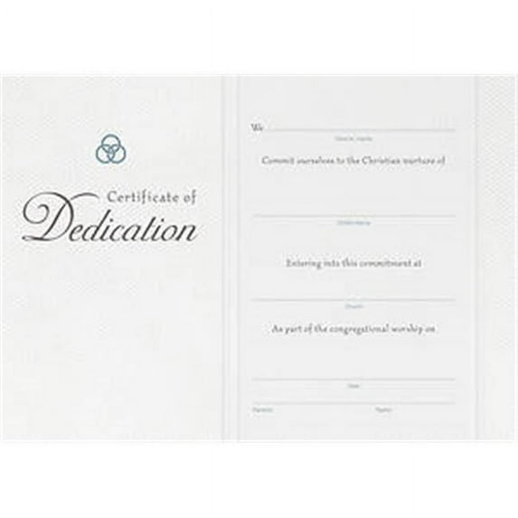 B & H Publishing 152903 5.5 x 3.5 in. Certificate Dedication - Pack of 6
