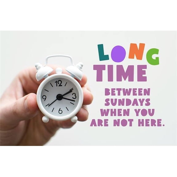 B&H Publishing 368108 Miss You Long Time Between Sundays Postcard - Philippians 1-3 - KJV - Pack of 25
