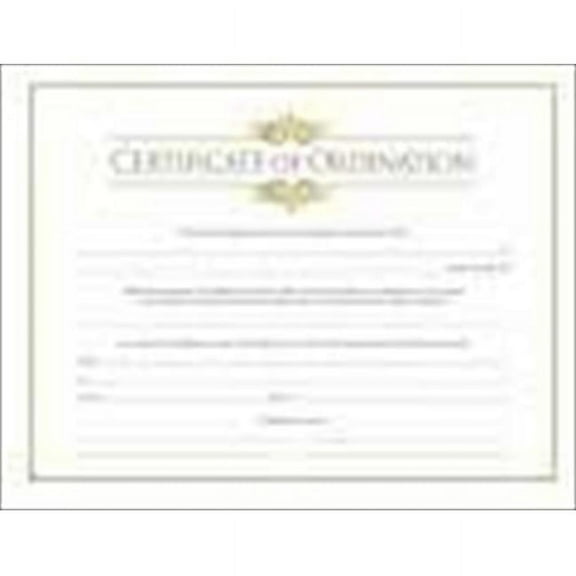 B & H Publishing Group 45710 Certificate Ordination Minister With Gold Emboss
