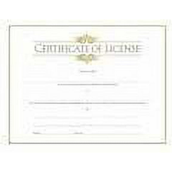 Certificate-License-Minister W/Gold Foil Embossing (8-1/2  X 11 ) (Pack Of 6)