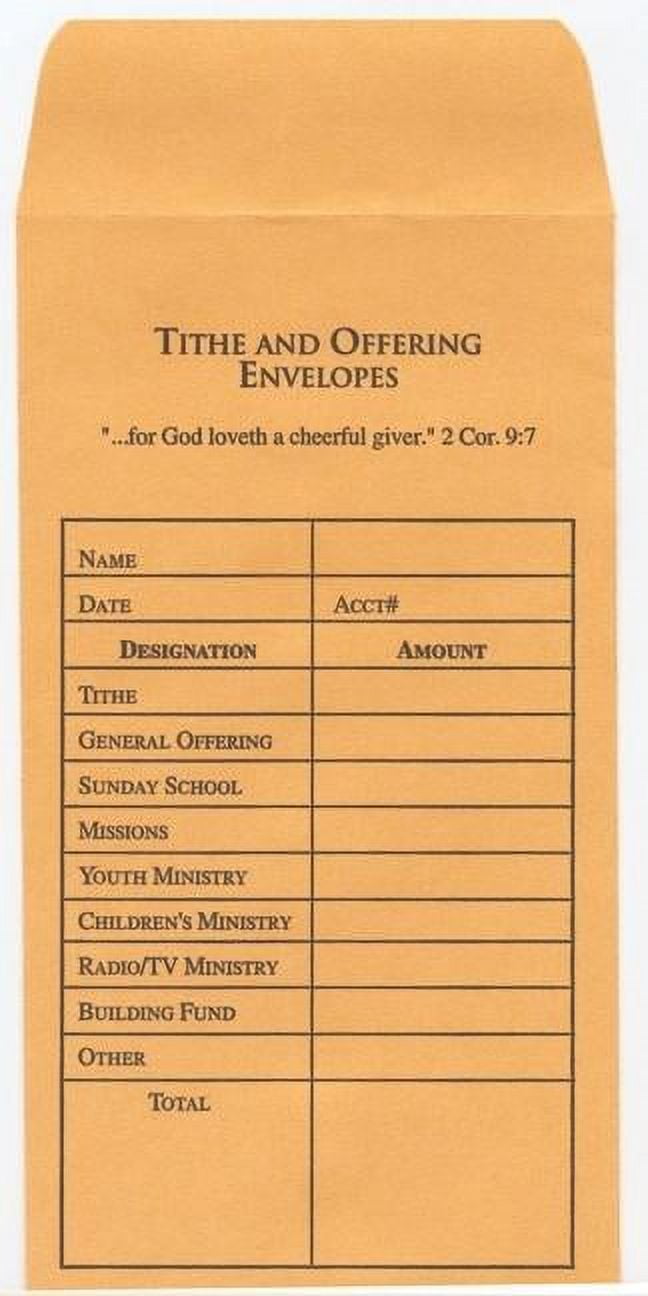 B&H Publishing Group Tithe and Offering Envelope, 3 1/2" x 6 1/2", Buff, 100 Count