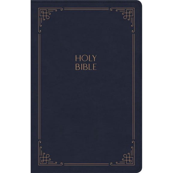B&H Publishing  KJV Large Print Personal Size Reference Bible, Navy LeatherTouch Indexed