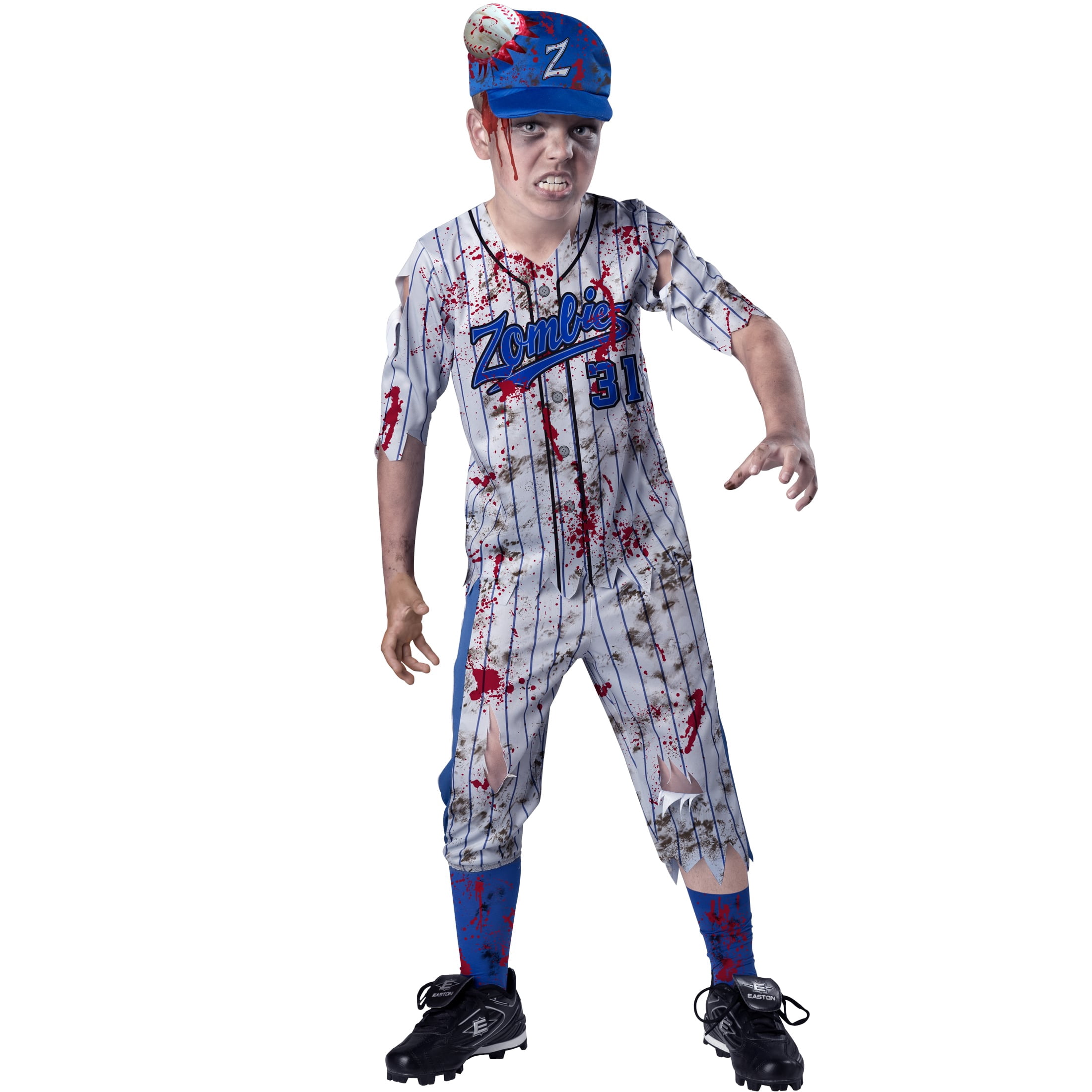 Home Run Horror Baseball Player Halloween Costume for Children, Boy's Size L (10/12), by Way to Celebrate