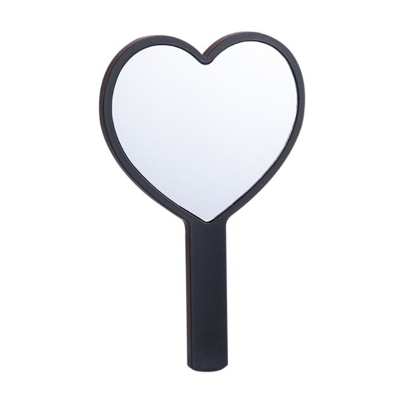 B Handheld Heart Shape Cute Mirror For Beauty Not Printed