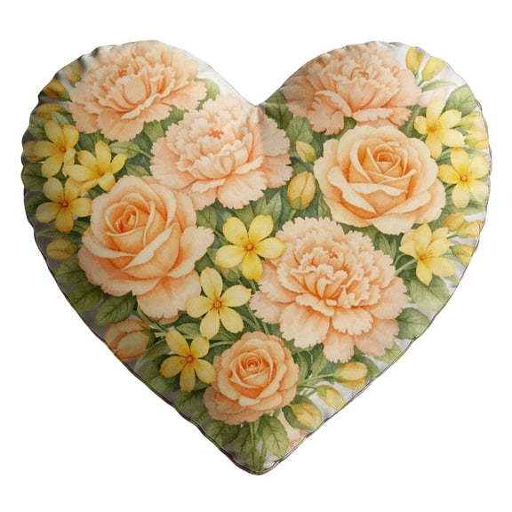 B Heart Shape Floral Throw Pillow, Soft Fabric Decorative Cushion With Multiple Patterns, For Couch Bed Living Room Decor And Comfortable Seating