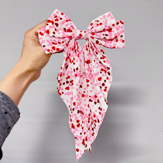 B Heart Shaped Bow Hair Clip With Spring Grip For Women Updos And Back Of The Head Styling For Valentines Day And Special Occasions