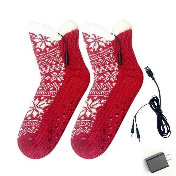 B Heating Socks Usb Warm Socks Electric Foot Warmer With Charger Included, Temperature Control And Cotton Material For Indoor Use And Winter Comfort 10.0X8.0X1.0In 0.5Lb