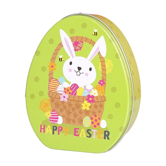 B Holiday Candy Box Made Of Iron With Rabbit Patterns 4.33X3.54X1.77 Inches For Storing Sweets And As A Decorative Piece For Festive Seasons