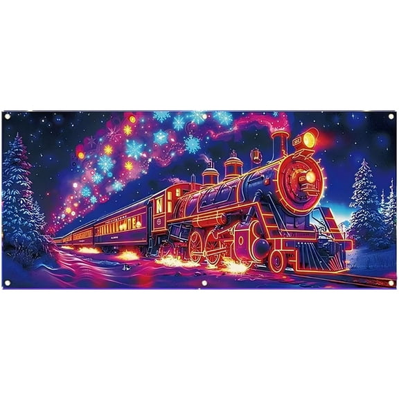 B Holiday Garage Door Decoration Banner 480X210Cm Cloth Material Christmas Design