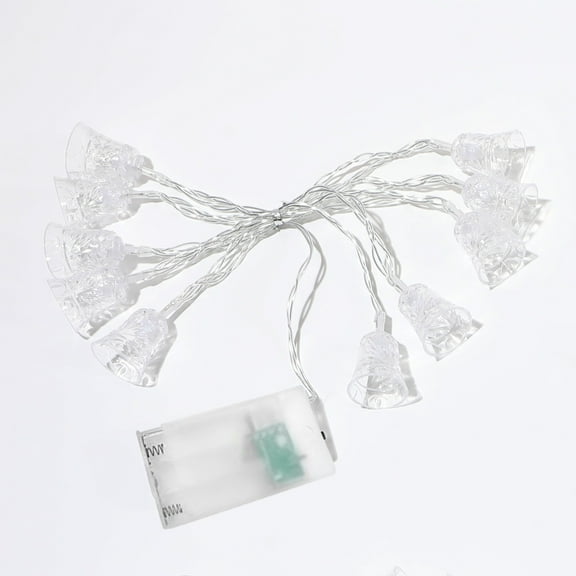 B Holiday Led String Lights 3 Meters 20 Lights Bell Shape For Garden Or Fence Decoration Battery Powered Plastic Material