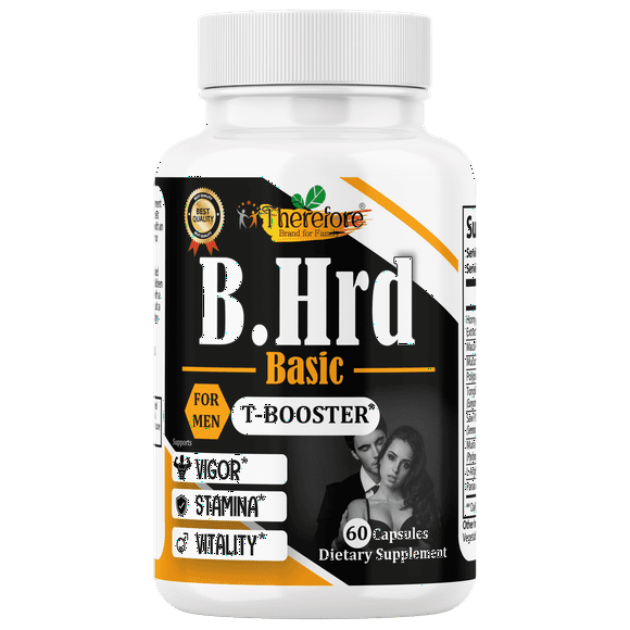 B.Hrd Basic Testosterone Booster for Men, High Potency Male Strength & Muscle Builder 60 Capsules by Therefore