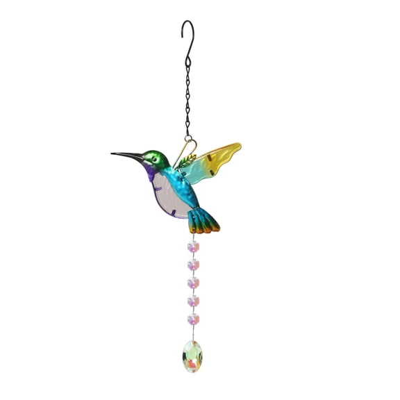 B Hummingbird Sun Catcher Crystal Prism Hanging Ornament Rainbow Maker Home Garden Window Decor Resin Pendant