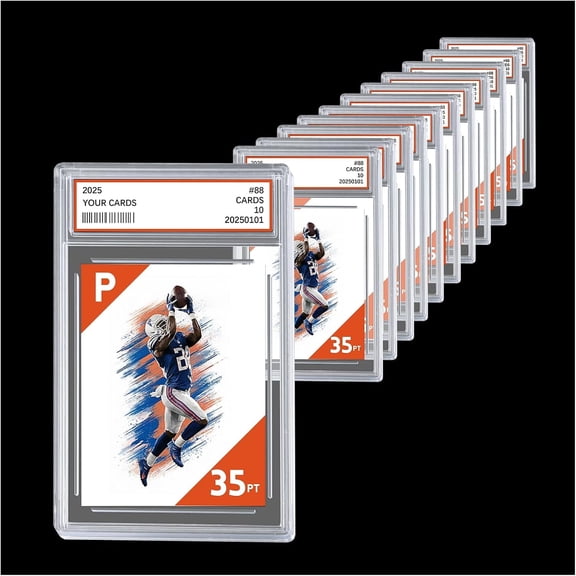 BIVW 12 pack Graded Card Slabs, Clear UV Blocking Acrylic Card Storage Case Compatible with PSA CGC Standard Sports Pokemon TCG Trading Cards