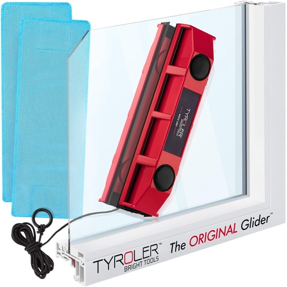 B.IVW Double-Sided Magnetic Window Cleaner, Strong Magnet Anti-Fall Glass Wiper, Fits 0.1"-0.3" Single-Glaze Windows