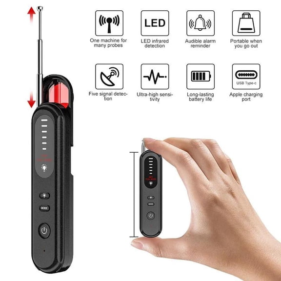 B.IVW Hidden Camera Detector, RF Signal Anti Spy Detector, Portable Infrared Scanner for Detecting GPS Tracker, Wireless Bug & Pinhole Camera, Privacy Safety Device for Hotel Car Travel