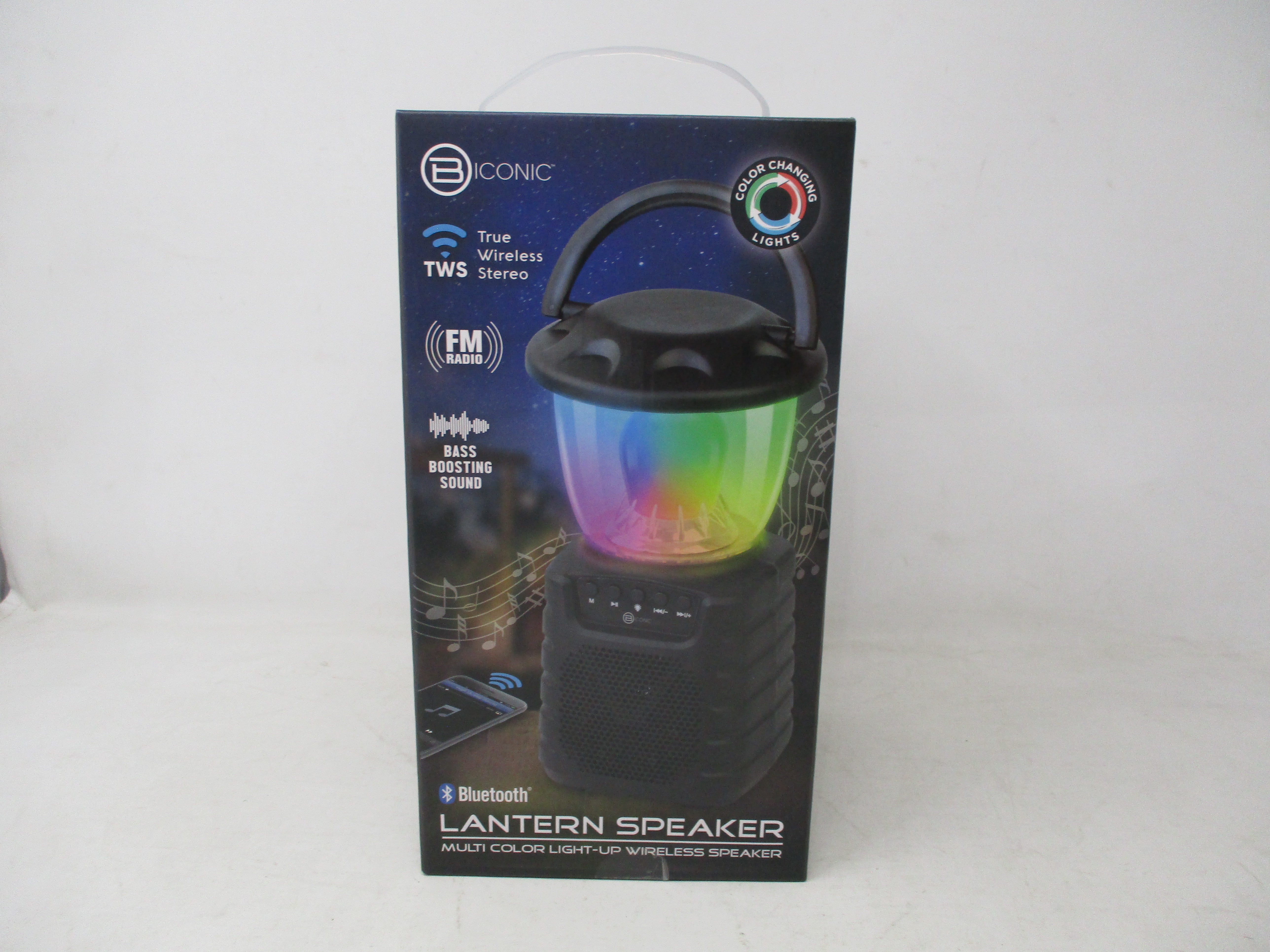 B Iconic Bluetooth Lantern Speaker Multicolor Light Up Wireless