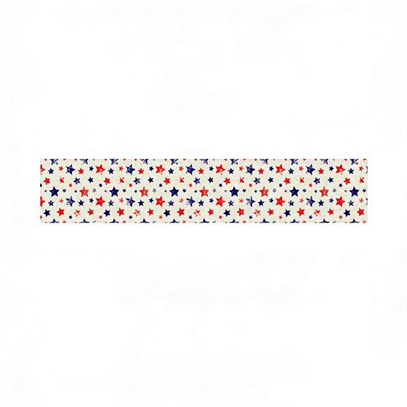 B Independence Day Table Runner With Star Pattern Fade-Resistant Polyester And Reusable Fabric For Dining Table Buffet And Holiday Party Decoration 13.8X70.9In