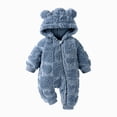 thumbnail image 1 of B Infant Jumpsuit Baby Hooded Jumpsuit Infant Toddler Winter Warm Snowsuit Footless Romper Outwear Newborn Fall Winter Gift Clothes,Light Blue Jumpsuit Bodysuit, 1 of 4