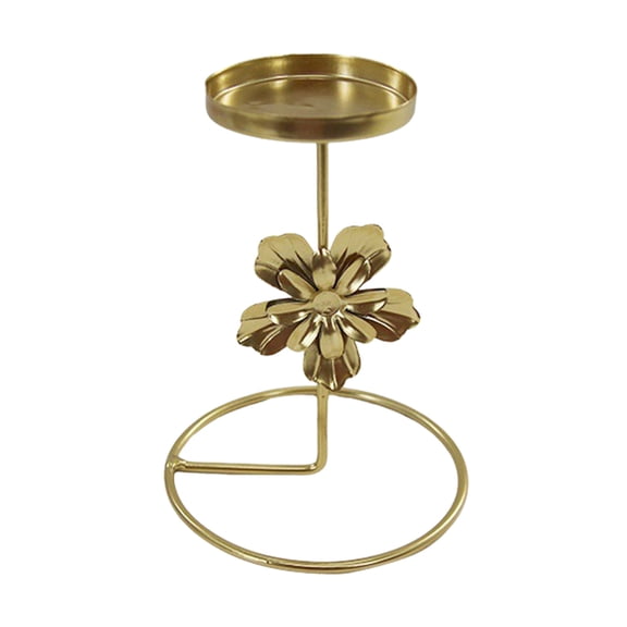 B Iron Candle Holder Rotating Candelabra Decorative Table Centerpiece For Home Dining Room Romantic Decor With Circular Base 5.31X4.33X4.33 Inches Floral Butterfly Design Metal Candle Stan
