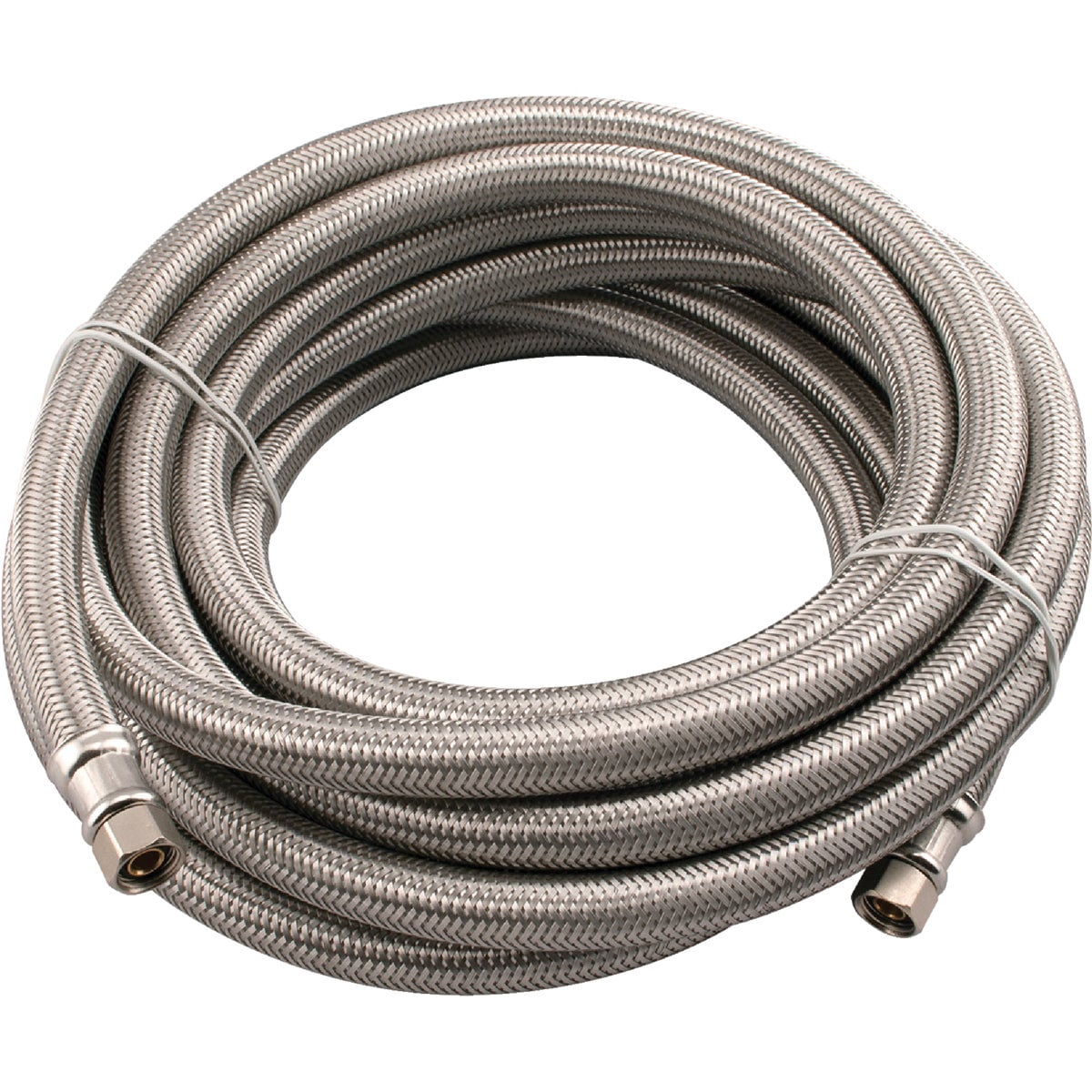 B&K Industries Ice Maker Connector Hose - Stainless Steel, 1/4" F Compression x 20' — Garden & Landscape Use, Standard Connection