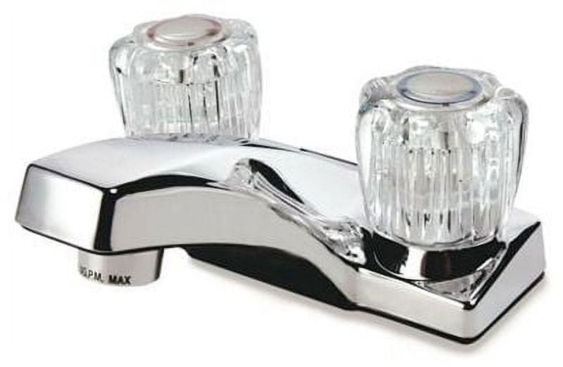 Chrome 4" Two-Handle Lavatory Faucet with Acrylic Knobs