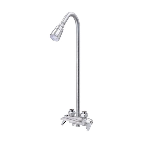 B & K 126-015 Gooseneck 2-Handle Chrome Plated Utility Shower Faucet